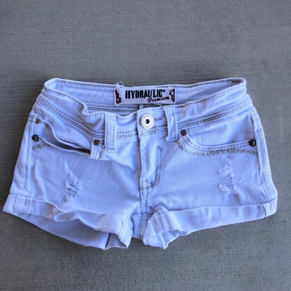 Hydraulic Premium White Jean Shorts